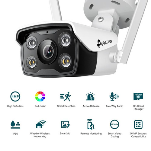 TP-Link Wi-Fi Bullet Camera, outdoor, 4MP VIGI C340-W