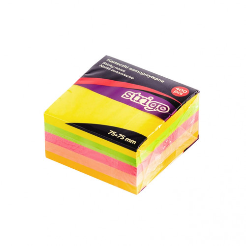 Strigo Sticky Notes 75x75mm 400pcs Neon