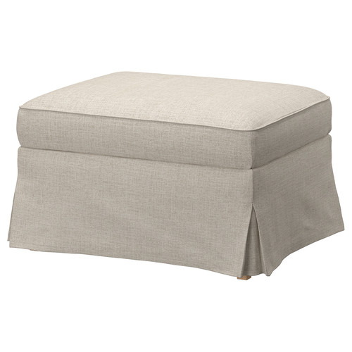 EKTORP Footstool with storage, Kilanda light beige