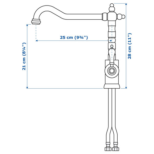 GLITTRAN Kitchen mixer tap, brass-colour