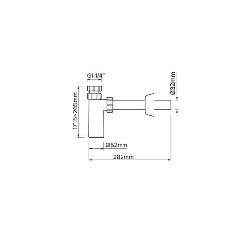 Flomasta Bathroom Sink P-Trap Waste Drain Pipe P-Trap 32mm