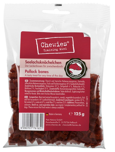 Chewies Cat Treat Mini Bones Salmon 125g