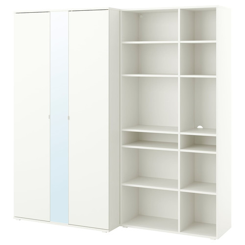 VIHALS Wardrobe combination, white, 200x57x200 cm