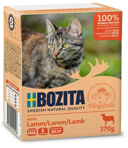 Bozita Cat Wet Food Lamb Chunks in Jelly 370g