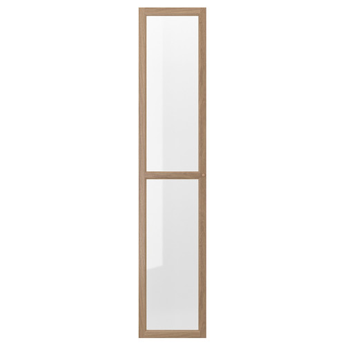 OXBERG Glass door, oak effect, 40x192 cm