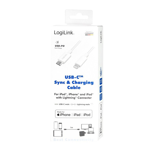 LogiLink Lightning Cable Male to USB-C, white