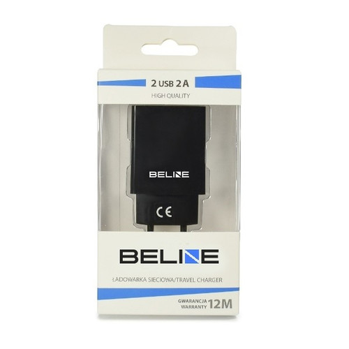 Beline Wall Charger EU Plug 2xUSB 2A, black