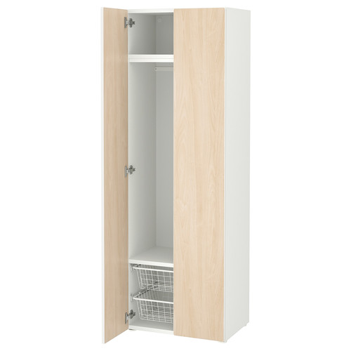 SMÅSTAD Wardrobe, white/birch effect, 60x42x181 cm