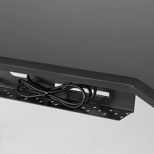 UPPSPEL / GRUPPSPEL Gaming desk and chair, black/grey, 180x80 cm