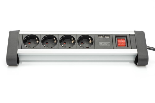 Digitus Office Socket Strip 4-way EU-type with 2x USB ports