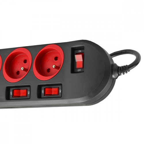 Maclean Power Strip 5 Sockets with Switches EU Plug MCE204