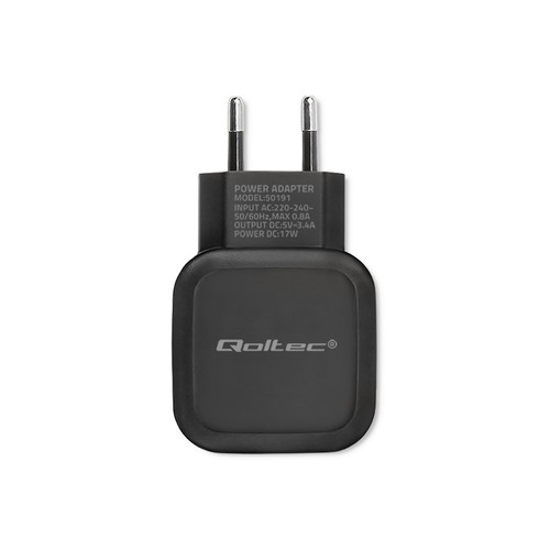 Qoltec Wall Charger EU Plug 17W | 5V | 3.4A | 3xUSB