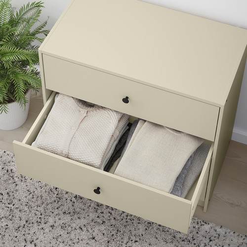 GURSKEN Chest of 3 drawers, light beige, 69x67 cm