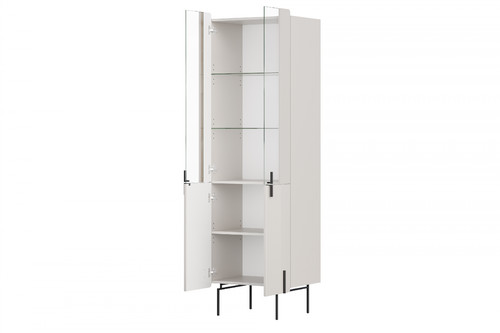 Display Cabinet Malmi 60 cm, cashmere, crema bianca, black legs