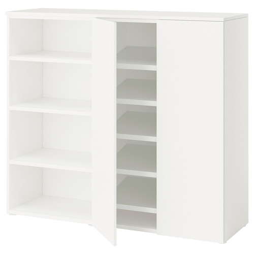 PLATSA Shoe cabinet/storage, white/Fonnes white, 140x42x123 cm