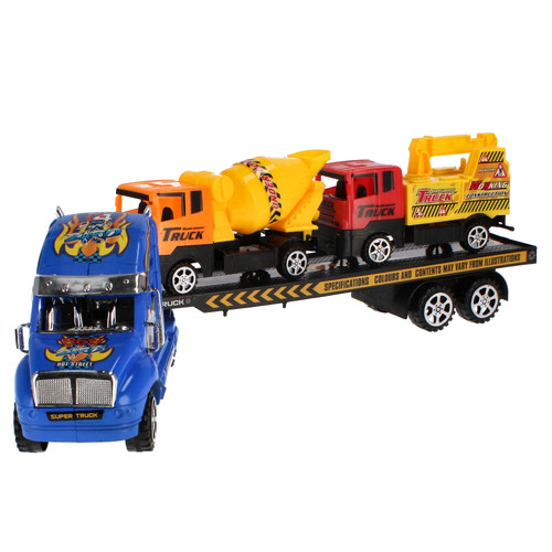 Super Truck Transporter with Construction Vehicles, 1pc, assorted models, 3+