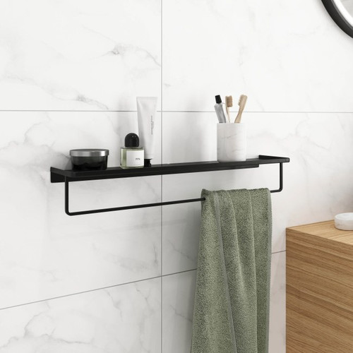 GoodHome Bathroom Shelf Elland, black