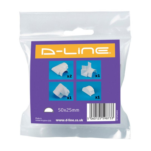 Connection Strip Accessories D-line, 50x25 mm, white, 6-pack