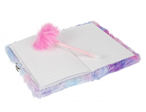 Plush Diary with Padlock, Pen & Headphones - Bunny, assorted colours