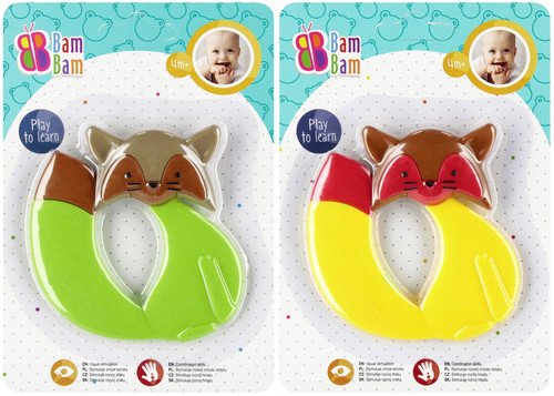 Bam Bam Teether Fox, assorted colours, 4m+