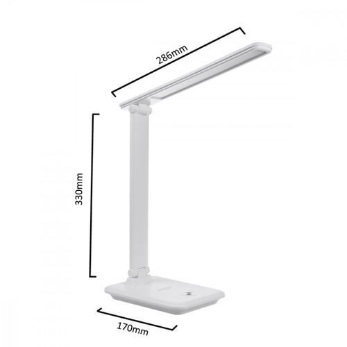 MacLean LED Desk Lamp 9W Qi Charger MCE616W, white