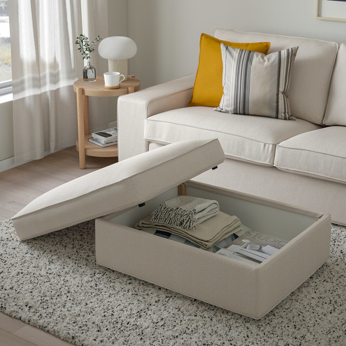 KIVIK Footstool with storage, Tresund light beige