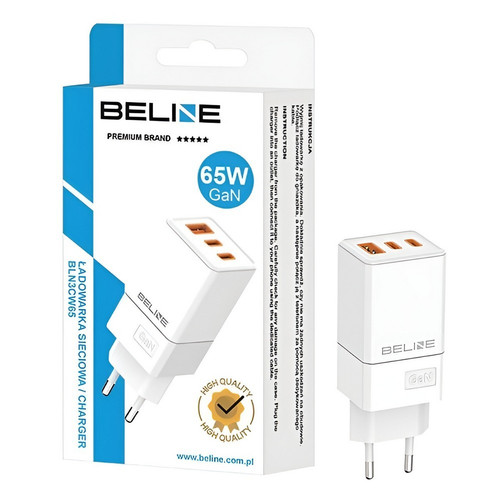 Beline Wall Charger EU Plug 65W GaN 2xUSB-C +USB-A only head