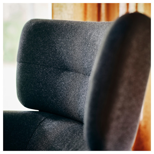 OSKARSHAMN Wing chair, Gunnared black-grey