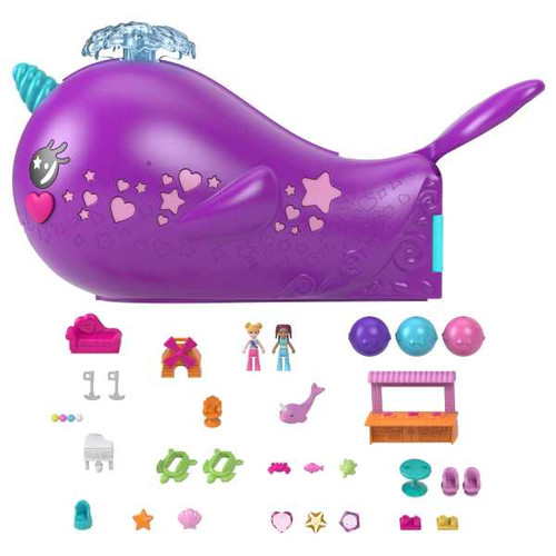 Polly Pocket Sparkle Cove Adventure Narwhal Adventurer Boat HKV71 4+