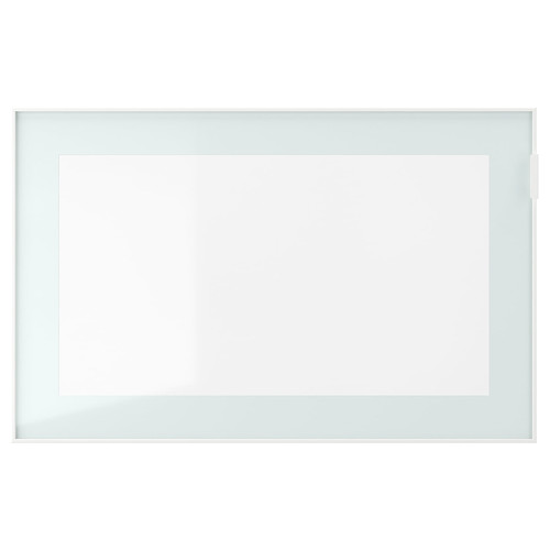 BESTÅ Wall-mounted cabinet combination, white Glassvik/white/light green clear glass, 60x22x38 cm