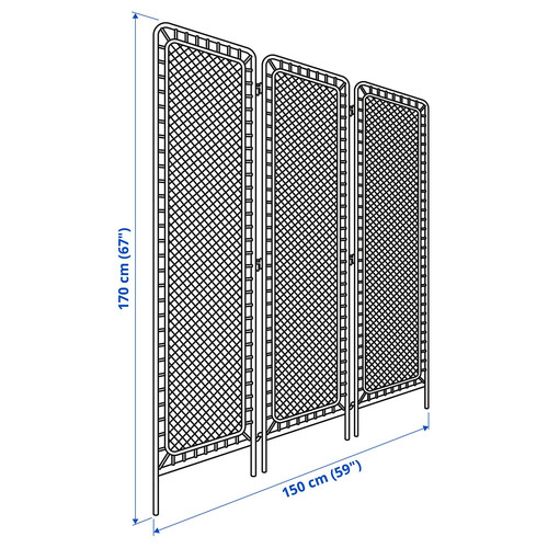 TOLKNING Room divider, handmade rattan, 150x170 cm