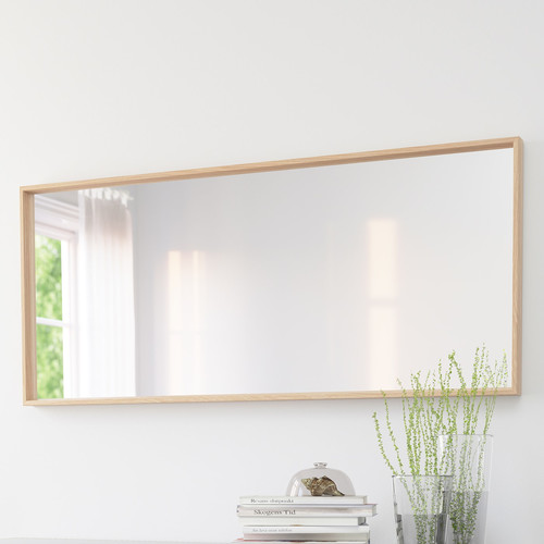 NISSEDAL Mirror, white stained oak effect, 65x150 cm