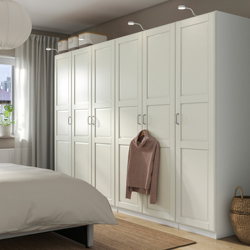 PAX / TYSSEDAL Wardrobe combination, white/white, 300x60x201 cm