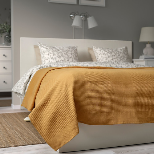 INDIRA Bedspread, yellow-beige, 230x250 cm