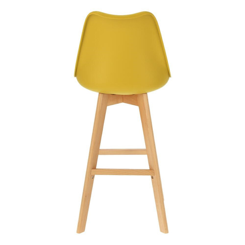 Bar Stool Norden Wood, high, PP, yellow