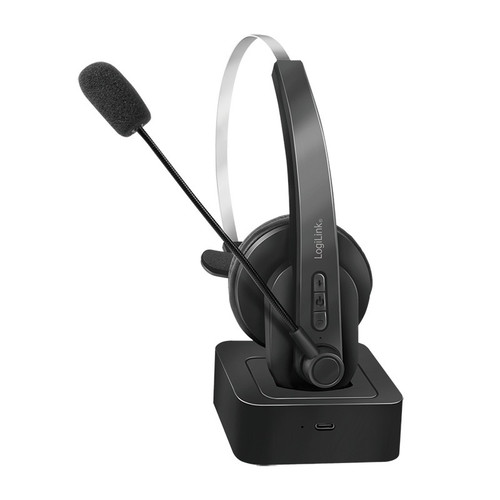 LogiLink Headset Headphones Bluetooth with Charging Stand