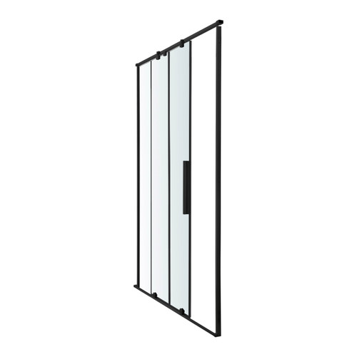 GoodHome Sliding Shower Door Ezili 120 cm, black/transparent