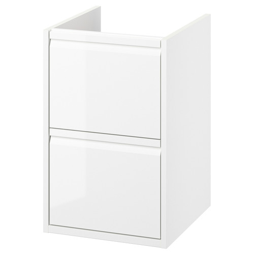 ÄNGSJÖN Wash-stand with drawers, high-gloss white, 40x48x63 cm