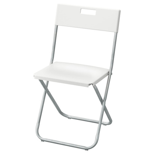 GUNDE Folding chair, white