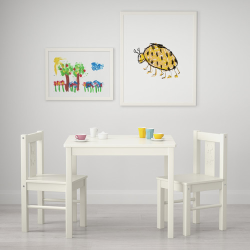 KRITTER Children's table, white, 59x50 cm