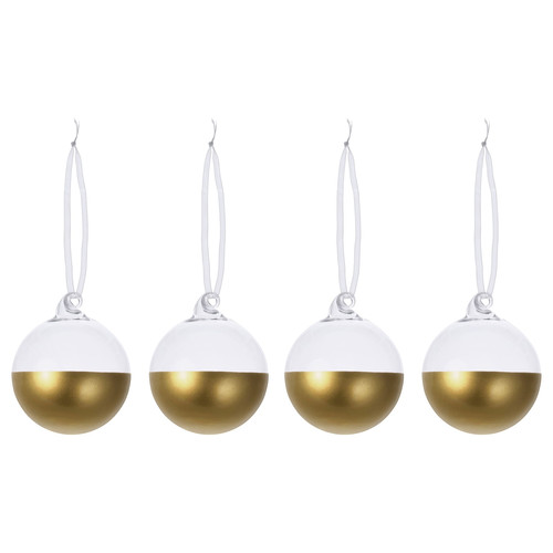 VINTERFINT Tree ornament, bauble clear glass/gold-colour, 6 cm