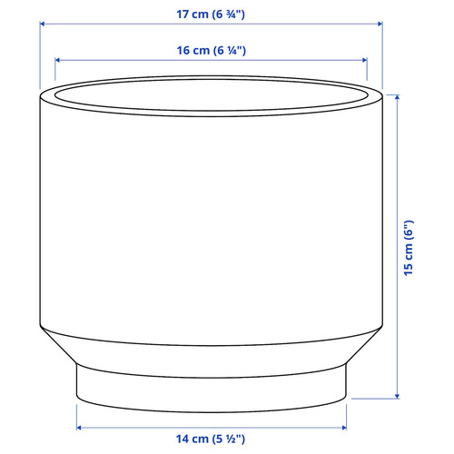 HONUNGSPALM Plant pot, in/outdoor/grey/beige, 15 cm