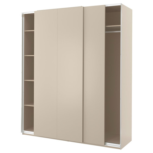 PAX / HASVIK Wardrobe combination, grey-beige/grey-beige, 200x66x236 cm