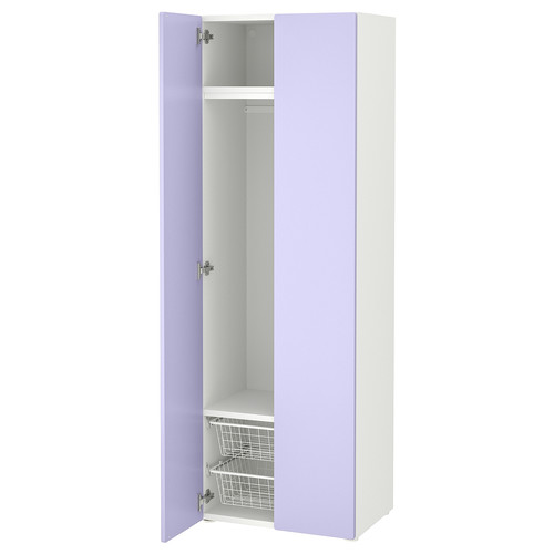 SMÅSTAD Wardrobe, white/lilac, 60x42x181 cm