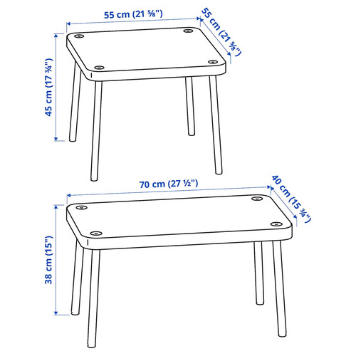 SONHULT Nest of tables, set of 2, grey/walnut effect