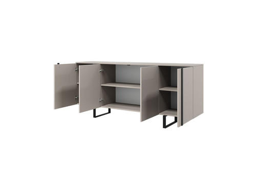 Four-Door Cabinet Verica 200cm, cashmere/black legs