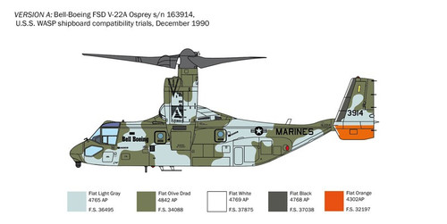 Italeri Plastic Model V-22A Osprey 14+