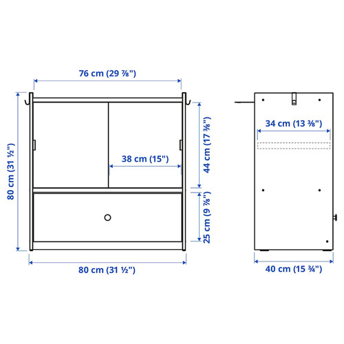 BRUKSVARA Storage unit, white, 80x81 cm