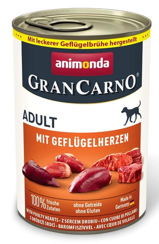 Animonda GranCarno Adult Turkey Hearts Wet Dog Food 400g