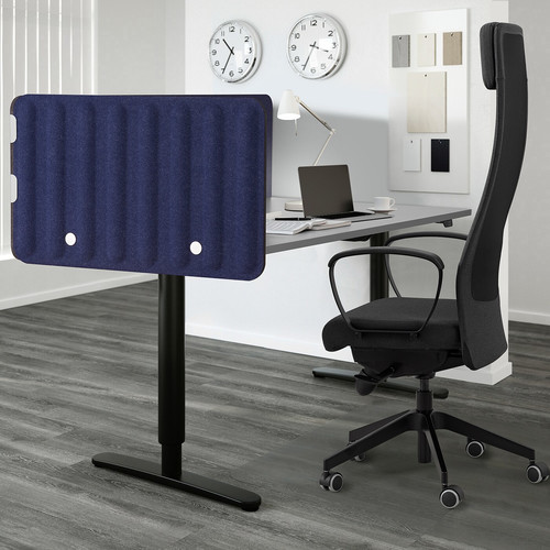 EILIF Screen for desk, blue, 160x48 cm